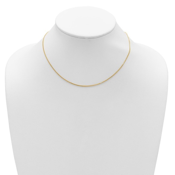 14k Yellow Gold 1.2mm D/C Spiga 1in+1in Adjustable Chain